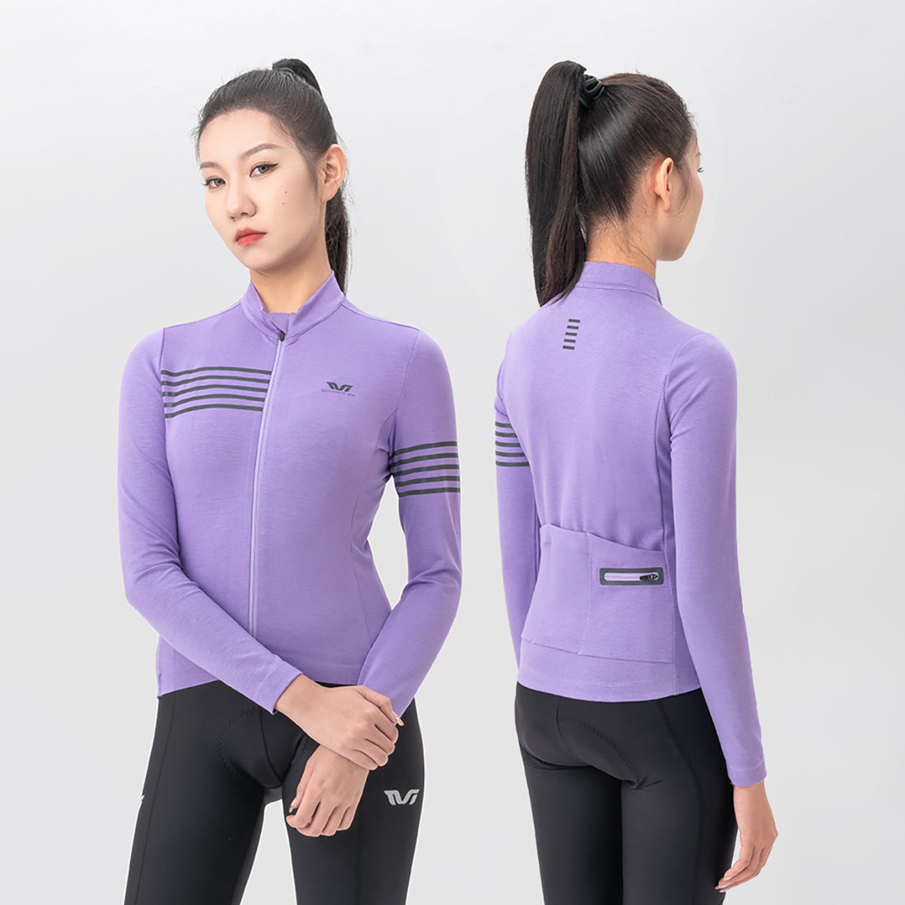 Rockbros YPW065 TVI Moterų Ilgų Rankų Dviratininko Marškinėliai Rudenį/Žiemą L - Violetinė -- Cycling Jerseys
