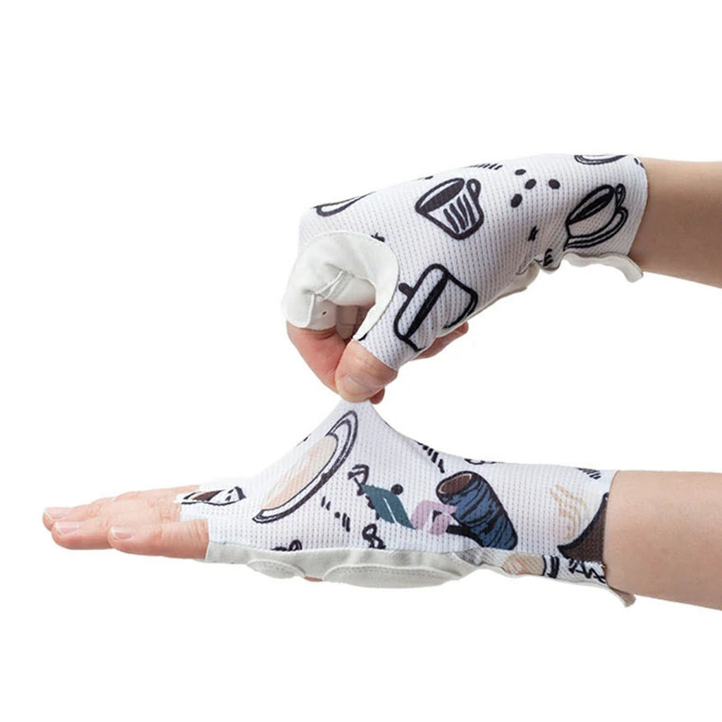 Rockbros S389 moterų trumpi smūgio sugeriantys dviračio pirštinės L - Balta -- Bicycle Gloves