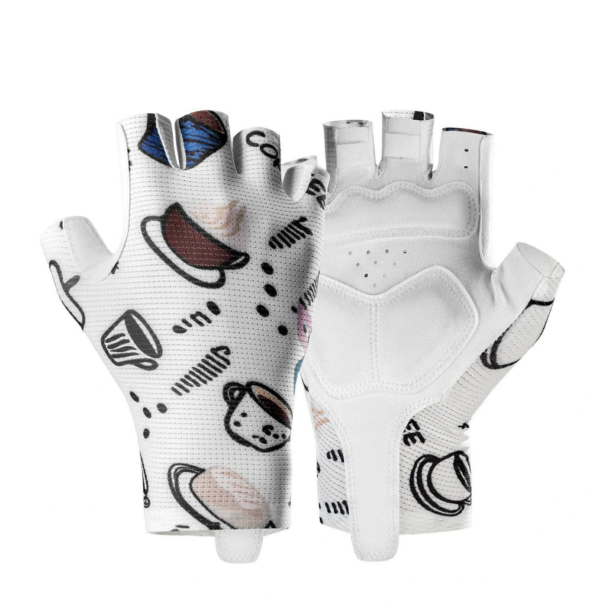 Rockbros S389 moterų trumpi smūgio sugeriantys dviračio pirštinės L - Balta -- Bicycle Gloves