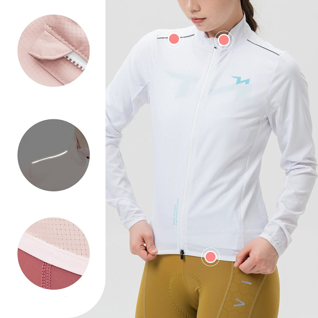 Rockbros YPW069 TVI M moterų dviračio striukė - balta -- Cycling Jackets & Vests