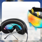 Rockbros SP284 vaikiški slidinėjimo akiniai anti-rūdimas su UV filtru, pilki lęšiai su rožine veidrodėle - balti --...
