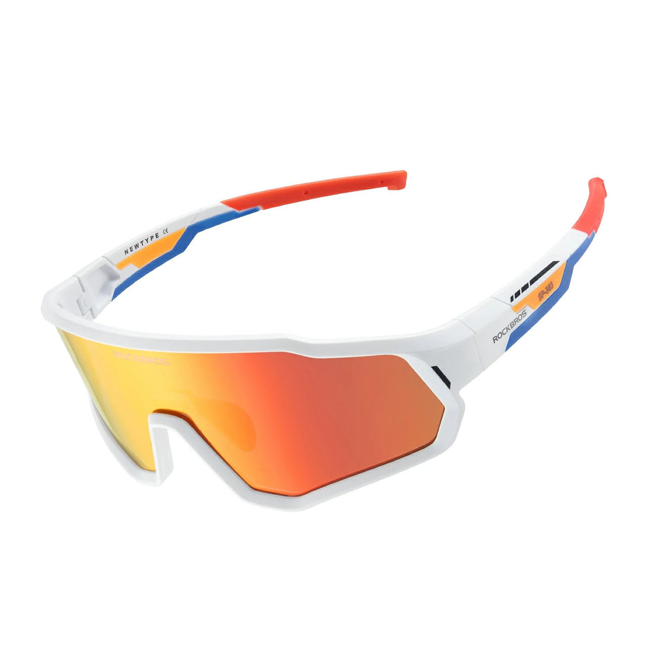 Rockbros SP383 Shining Warrior dviračių akiniai - matinis baltas rėmelis, poliarizuoti raudoni lęšiai -- Cycling Eyewear