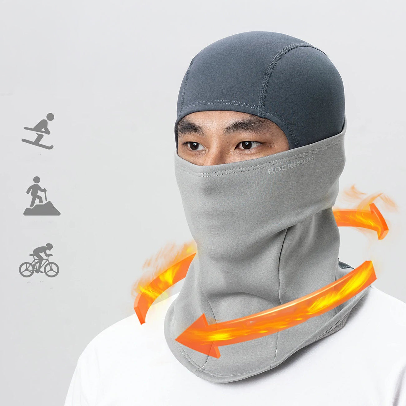 Rockbros LF25949 Elastinga aksominė kaubura - pilka -- Cycling Caps & Headwear