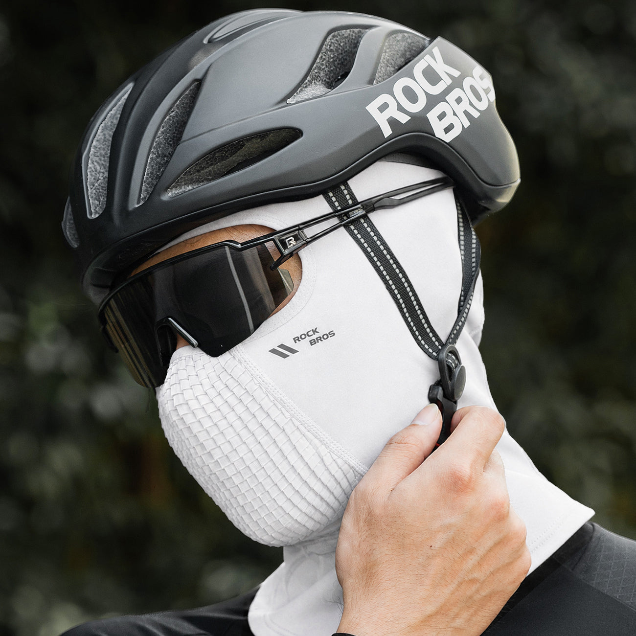 Rockbros LF25699 flīsinė dviračio balaklava - balta -- Cycling Caps & Headwear