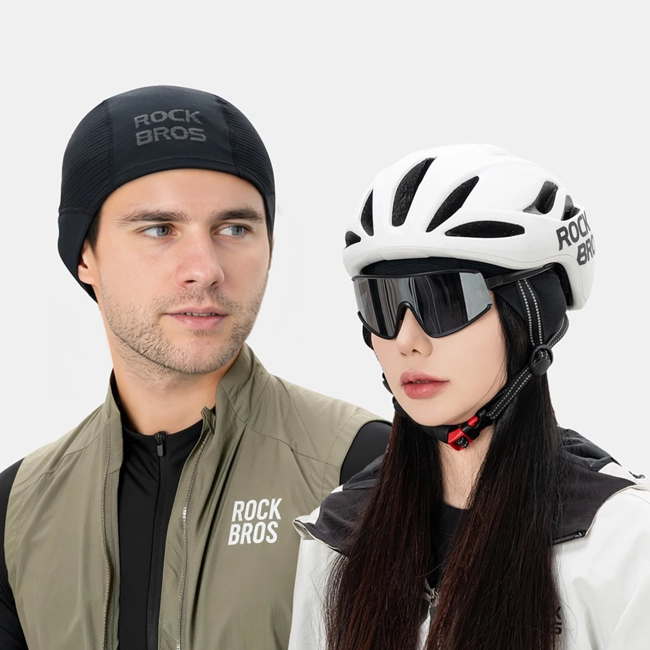 Rockbros LF25956 siūlių neturinti megzta dviračio kepurė - juoda -- Cycling Caps & Headwear
