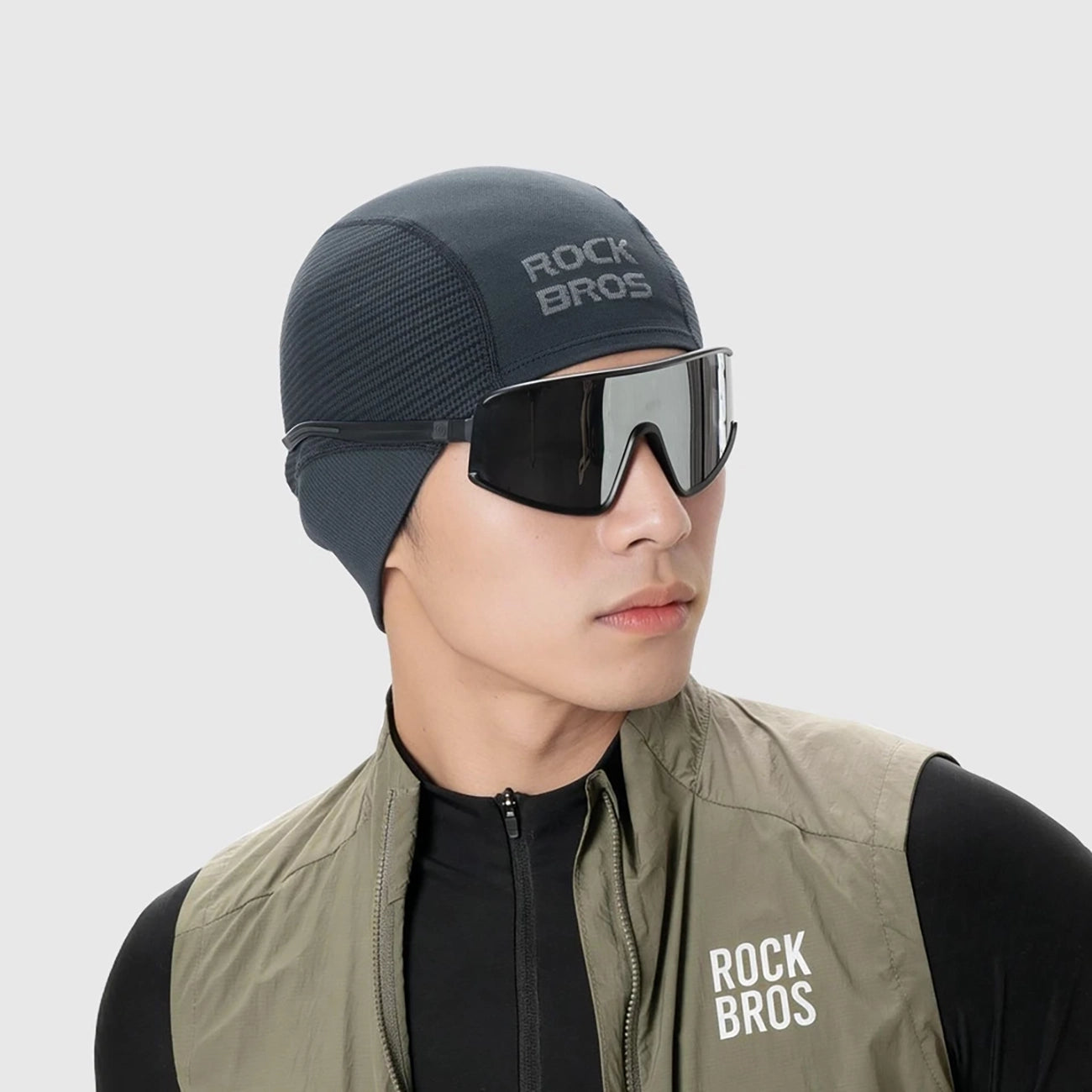 Rockbros LF25956 siūlių neturinti megzta dviračio kepurė - juoda -- Cycling Caps & Headwear