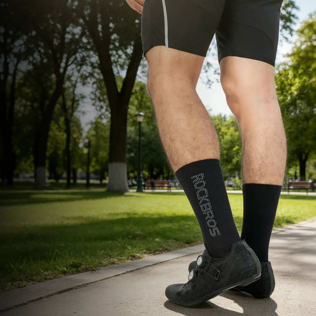 Rockbros 490067003 atspindinti dviračio kojinės M - juoda -- Cycling Socks