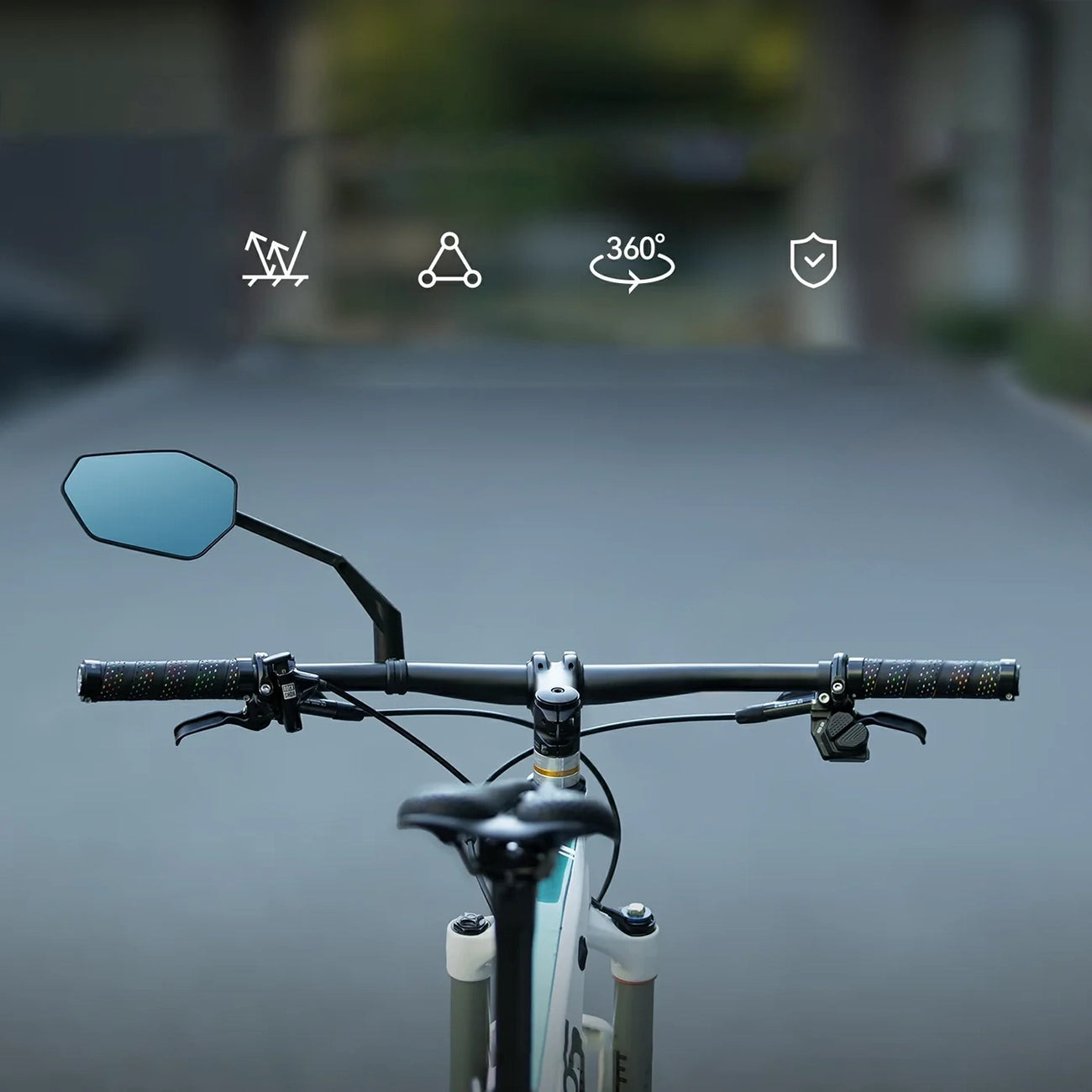 Rockbros F-253W Žvaigulio atsparus Anglies pluošto rankenų dviračio veidrodis - Kairė -- Bicycle Mirrors