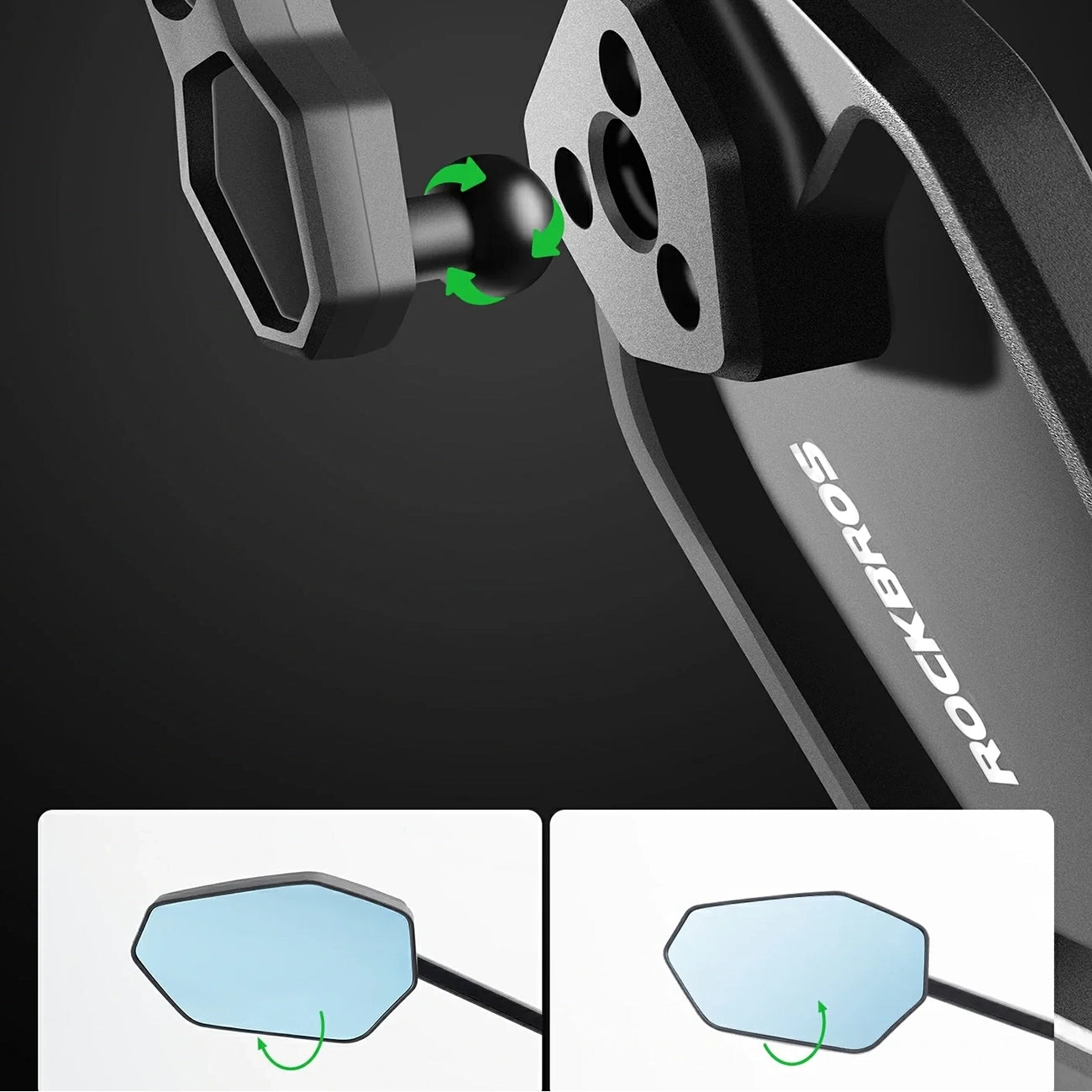 Rockbros F-253W Žvaigulio atsparus Anglies pluošto rankenų dviračio veidrodis - Kairė -- Bicycle Mirrors
