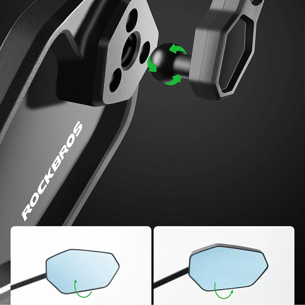 Rockbros F-253W Žvaigulio atsparus Anglies pluošto rankenų dviračio veidrodis - Dešinė -- Bicycle Mirrors