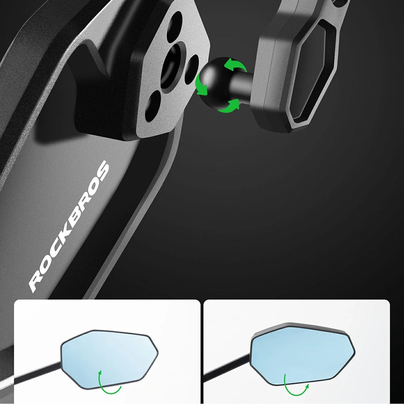 Rockbros F-253W Žvaigulio atsparus Anglies pluošto rankenų dviračio veidrodis - Dešinė -- Bicycle Mirrors
