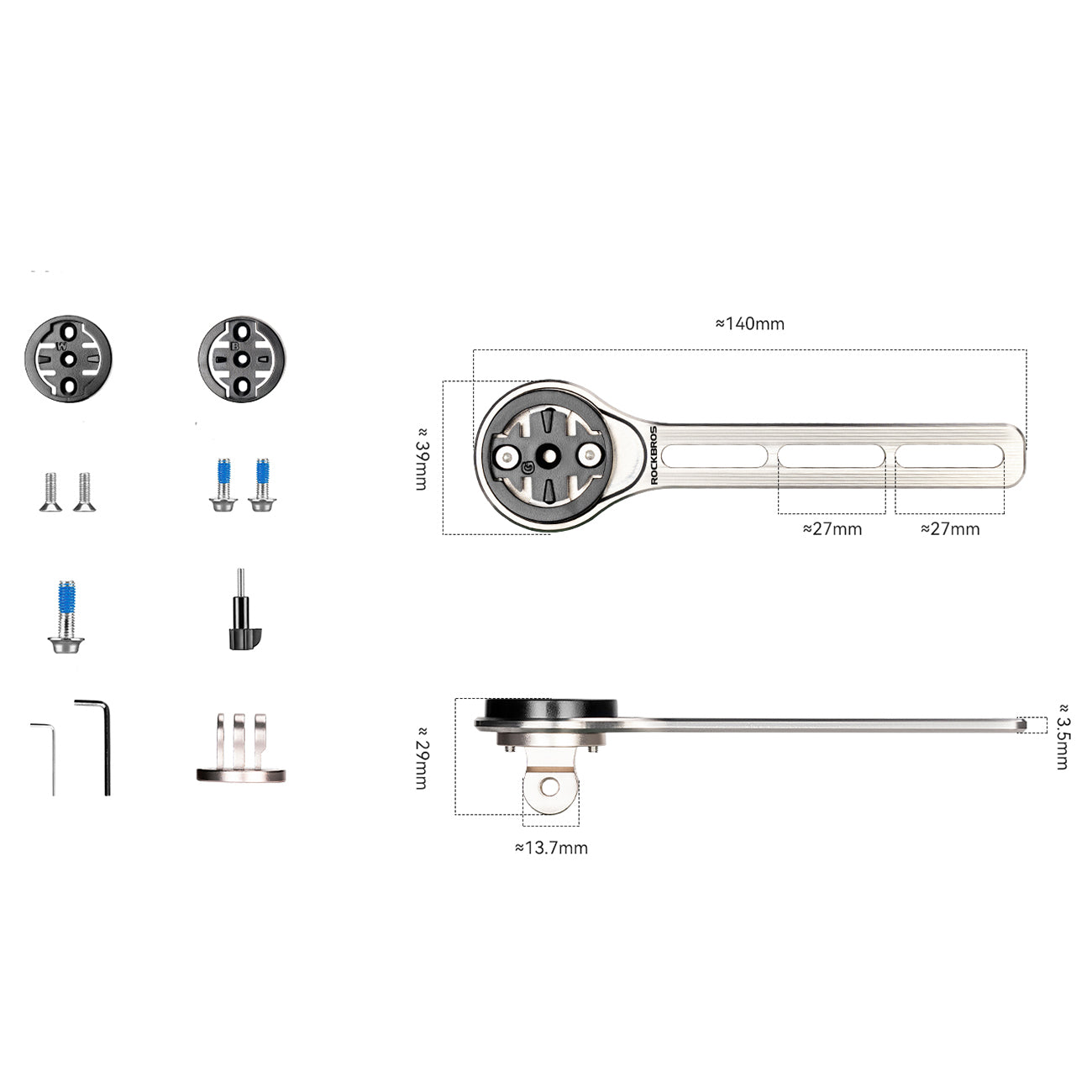Rockbros FK-307T titano lydinys dviračio kompiuterio laikiklis - titanas -- Cycling Accessories