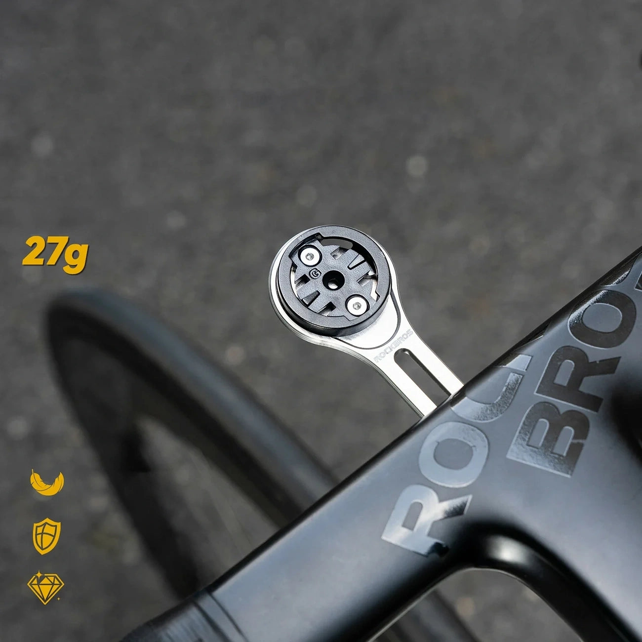 Rockbros FK-307T titano lydinys dviračio kompiuterio laikiklis - titanas -- Cycling Accessories