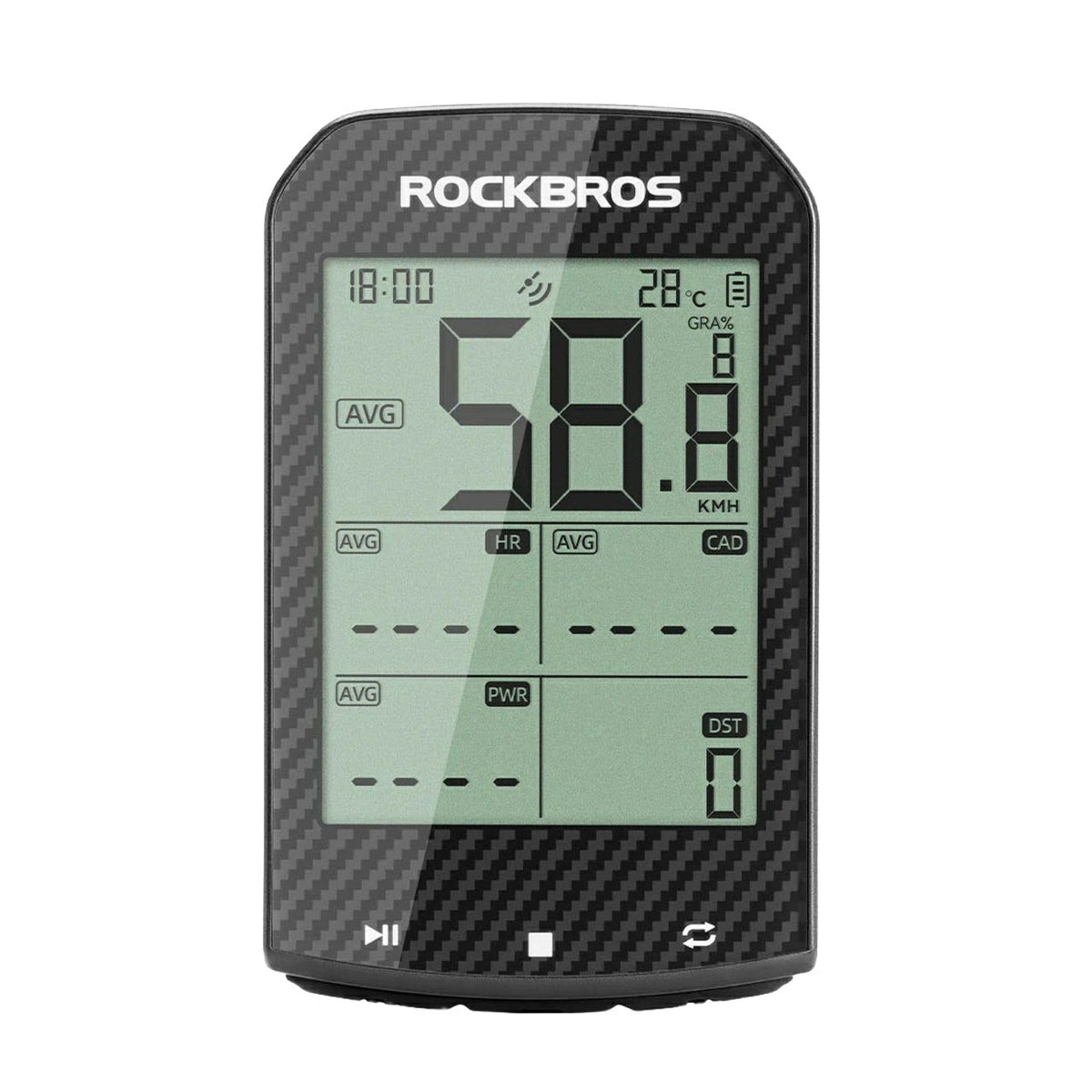 Rockbros M1Pro Bluetooth GPS dviračio kompiuteris IPX6 - juodas -- Bicycle Tools