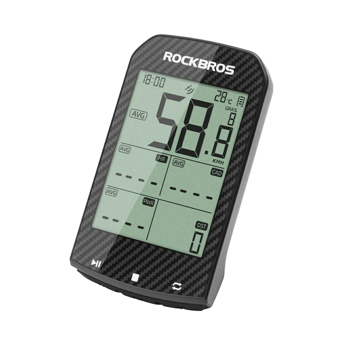 Rockbros M1Pro Bluetooth GPS dviračio kompiuteris IPX6 - juodas -- Bicycle Tools