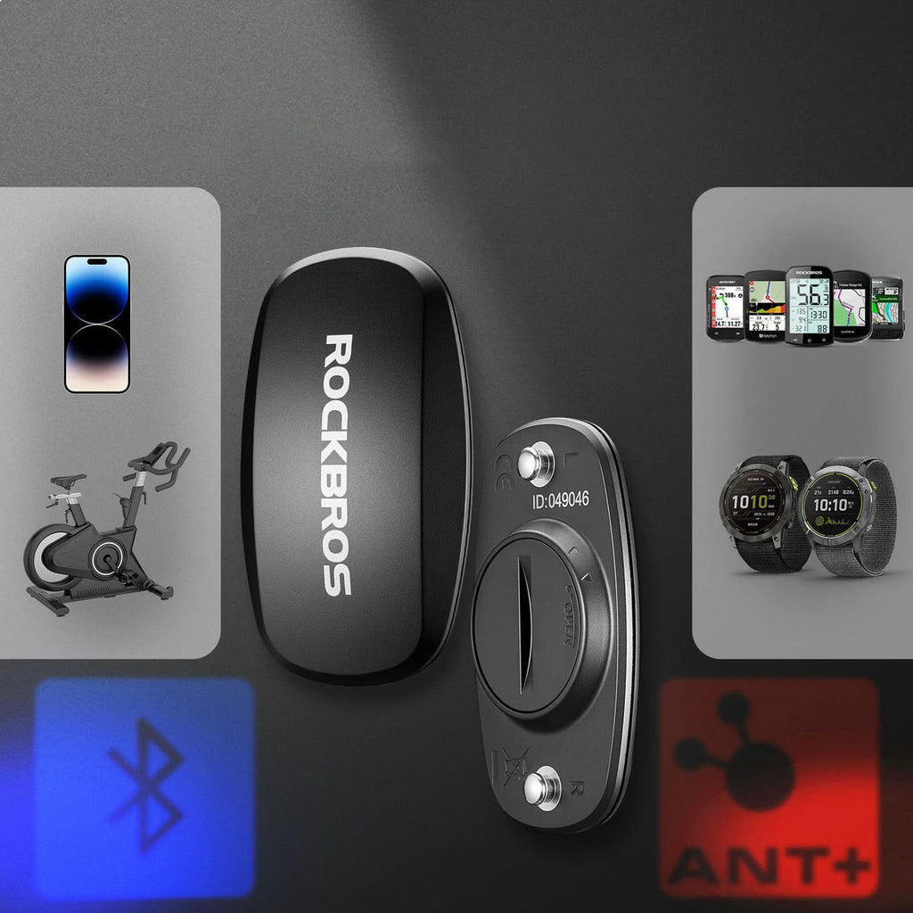 Rockbros HRM812 Bluetooth ANT+ IP67 Širdies ritmo matuoklis diržas - Juodas -- Cell phone cases and covers