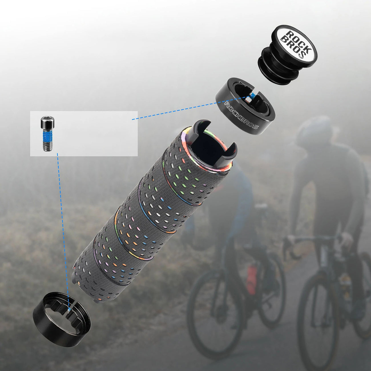 Rockbros GR0112 Griebikliai - Juoda -- Bicycle Handlebar Grips