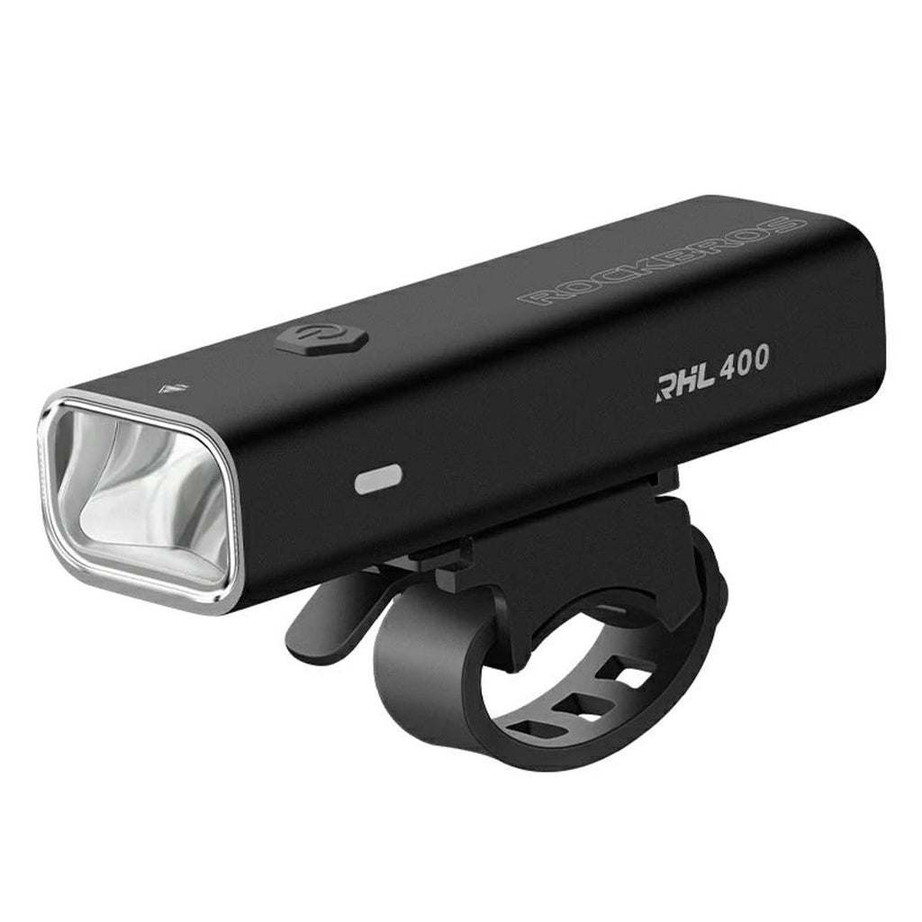 Rockbros RHL400 priekinė dviračio šviesa 400lm USB-C - juoda -- Bicycle Lights