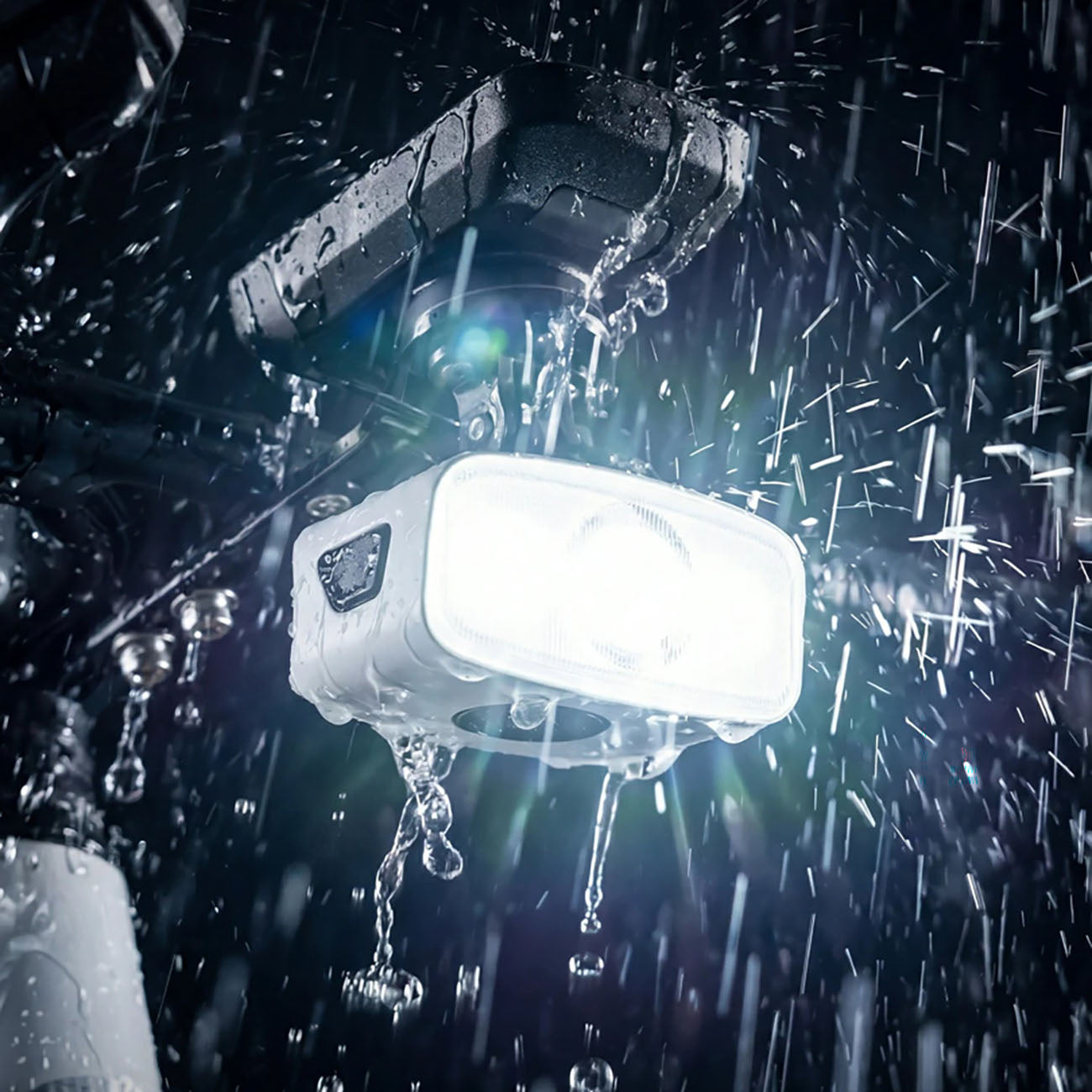Rockbros QC1200 Priekinė dviračio lempa 1200 lm USB-C - juoda -- Bicycle Lights