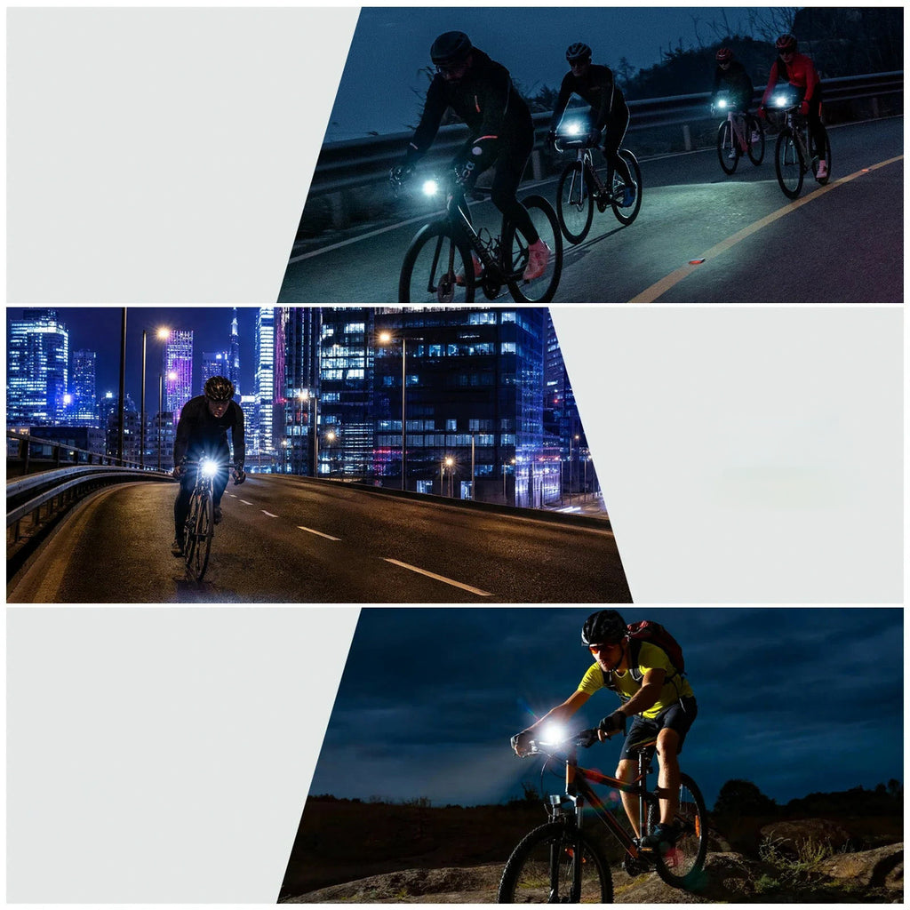 Rockbros RHL950 Priekinė dviračio lempa 950 lm su nuimama USB-C baterija - juoda -- Bicycle Lights