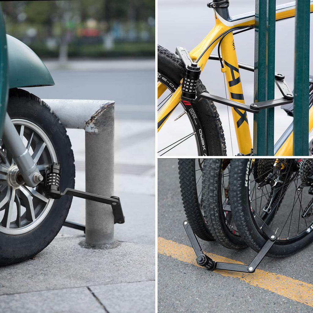 Rockbros LFCXR0085 sulankstyта dviracio spyna su kombinacija - juoda -- Bicycle Locks