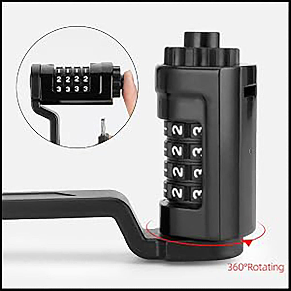 Rockbros LFCXR0085 sulankstyта dviracio spyna su kombinacija - juoda -- Bicycle Locks