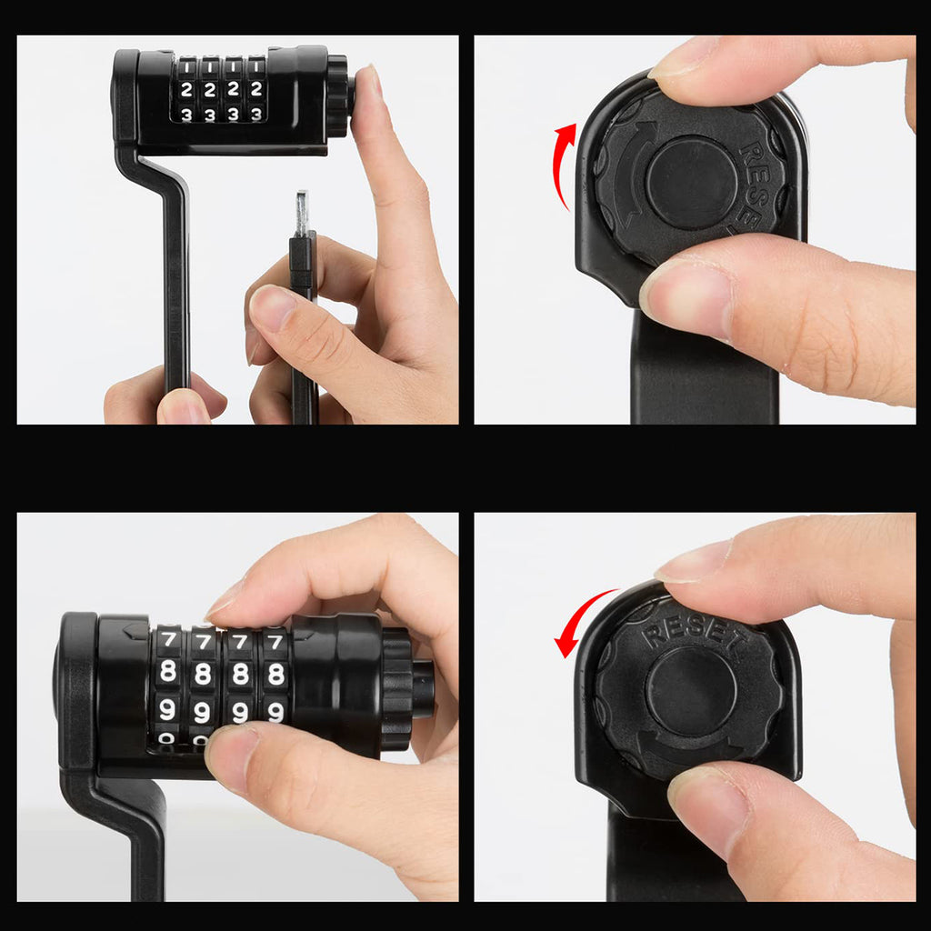 Rockbros LFCXR0085 sulankstyта dviracio spyna su kombinacija - juoda -- Bicycle Locks