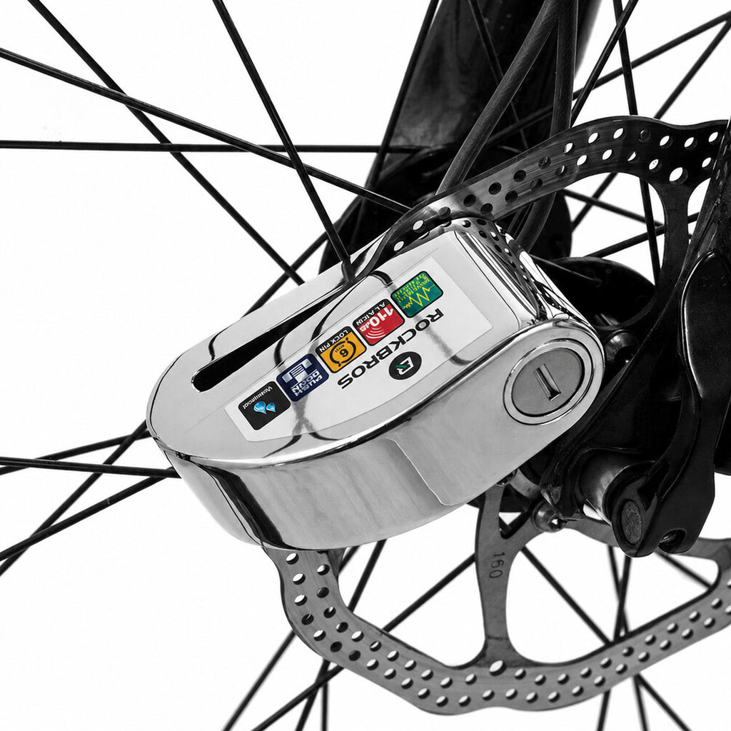 Rockbros LBAYG8308 Dviračio spyna su aliarmą ir disko spyna - Juodas -- Bicycle Locks