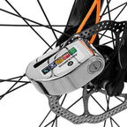 Rockbros LBAYG8308 Dviračio spyna su aliarmą ir disko spyna - Oranžinė -- Bicycle Locks