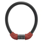 Rockbros RKS570-RD dviračio spyna su kodu, plieno kabelis, 55 cm - juoda ir raudona -- Bicycle Locks