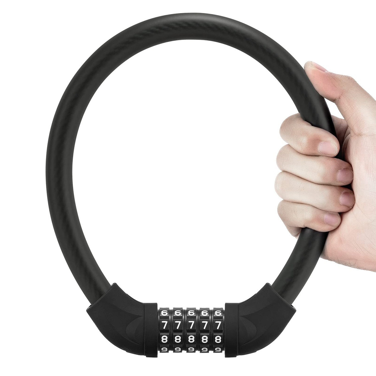 Rockbros RKS870-BK dviračio spyna su kodu, plieno kabelis, 85 cm - juoda -- Bicycle Locks
