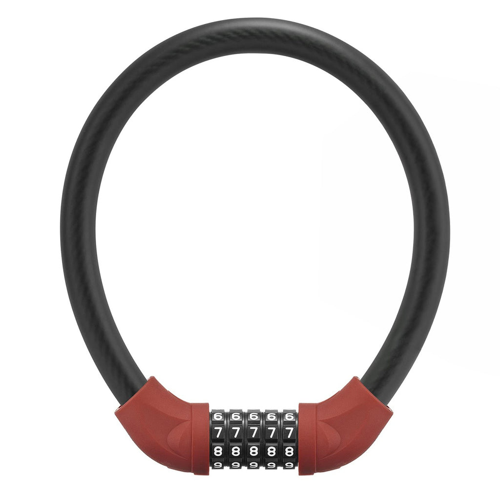 Rockbros RKS870-RD dviračio spyna su kodu, plieno kabelis, 85 cm - raudona -- Bicycle Locks