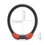 Rockbros RKS870-RD dviračio spyna su kodu, plieno kabelis, 85 cm - raudona -- Bicycle Locks