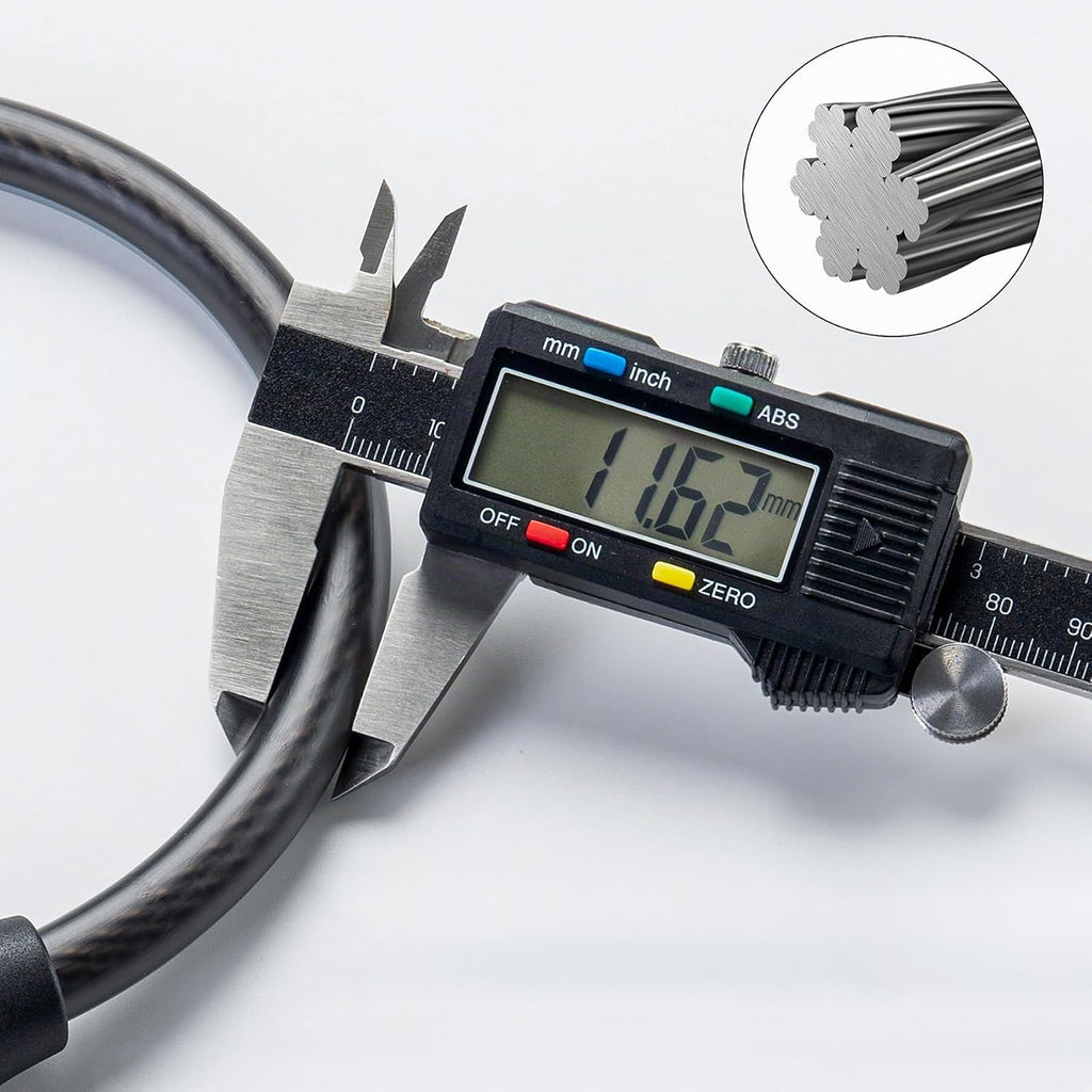 Rockbros 87639-4 dviračio spyna su kodu ir plieno kabeliu - juoda -- Bicycle Locks