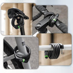 Rockbros 87632 dviračio užraktas su kodu, plieno kabelis, 115 cm - juodas -- Bicycle Locks