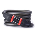 Rockbros RKS507 dviračio užraktas su 5 skaitmenų kodu, plieno kabelis, 180 cm - juodas -- Bicycle Locks