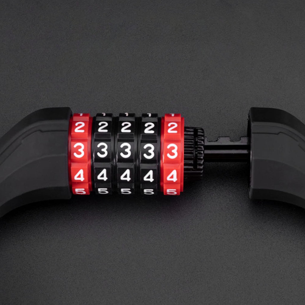 Rockbros RKS507 dviračio užraktas su 5 skaitmenų kodu, plieno kabelis, 180 cm - juodas -- Bicycle Locks
