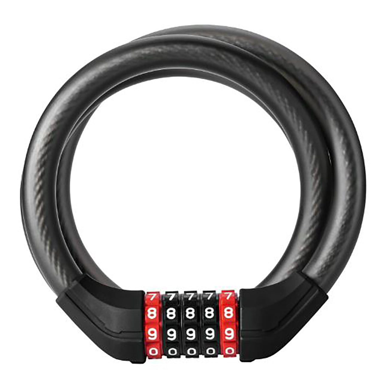 Rockbros RKS531 dviračio užraktas su 5 skaitmenų kodu, plieno kabelis, 120 cm, su LED apšvietimu - juodas -- Bicycle Locks