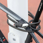 Rockbros RKS531 dviračio užraktas su 5 skaitmenų kodu, plieno kabelis, 180 cm, su LED apšvietimu - juodas -- Bicycle Locks