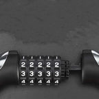 Rockbros RKS531 dviračio užraktas su 5 skaitmenų kodu, plieno kabelis, 180 cm, su LED apšvietimu - juodas -- Bicycle Locks