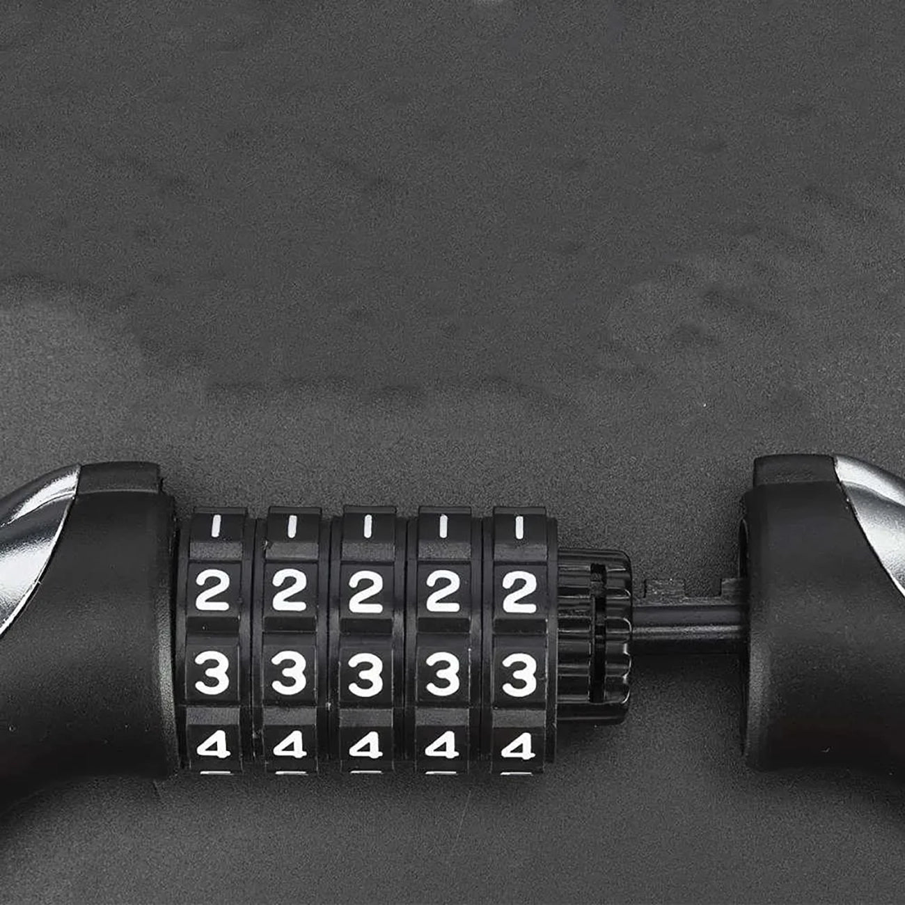 Rockbros RKS531 dviračio užraktas su 5 skaitmenų kodu, plieno kabelis, 180 cm, su LED apšvietimu - juodas -- Bicycle Locks