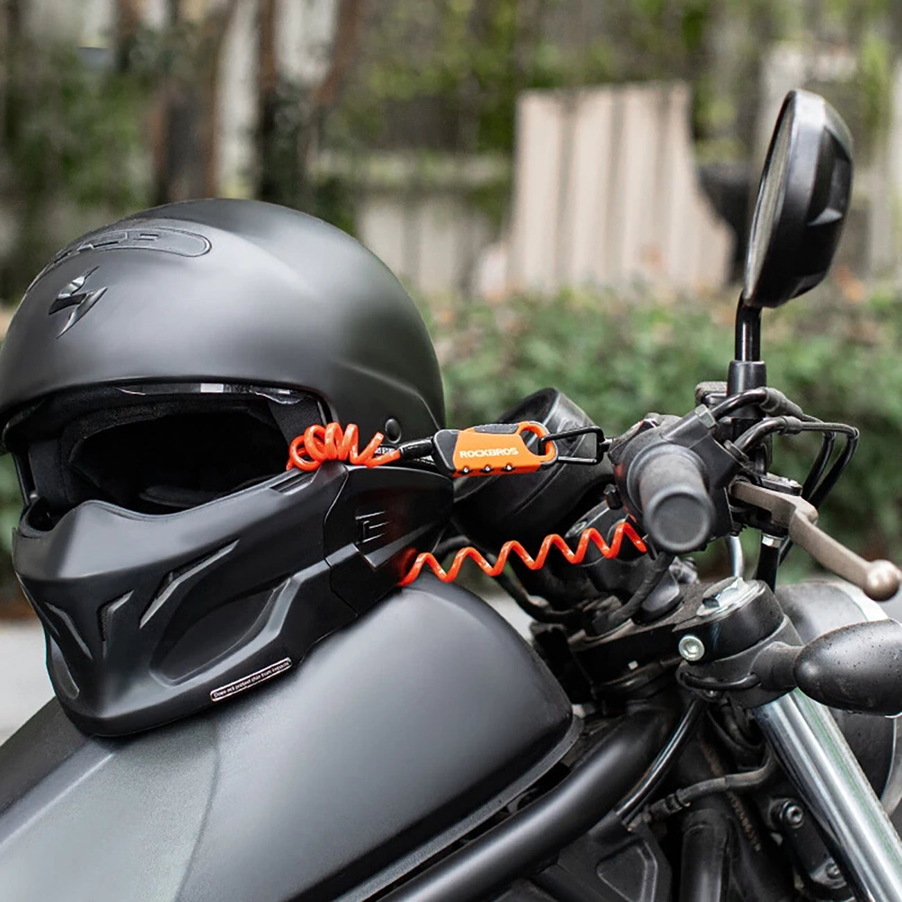 Rockbros RBK6N kombinuota dviračio spyna - Oranžinė -- Bicycle Locks