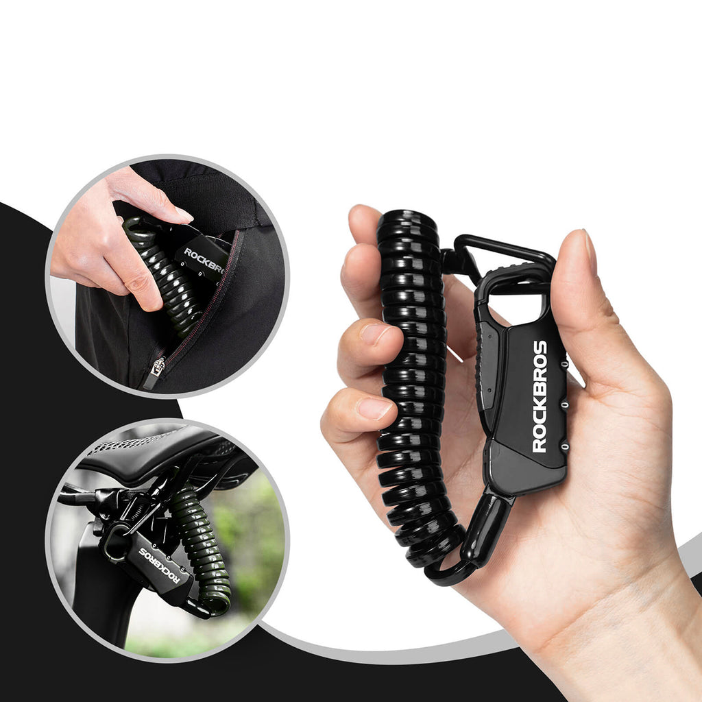Rockbros RBK6N kombinuota dviračio spyna - Juoda -- Bicycle Locks