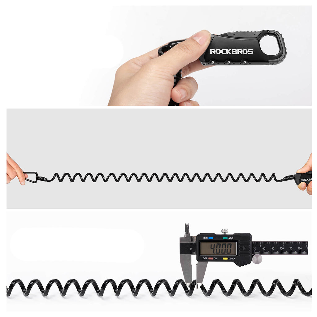 Rockbros RBK6N kombinuota dviračio spyna - Juoda -- Bicycle Locks