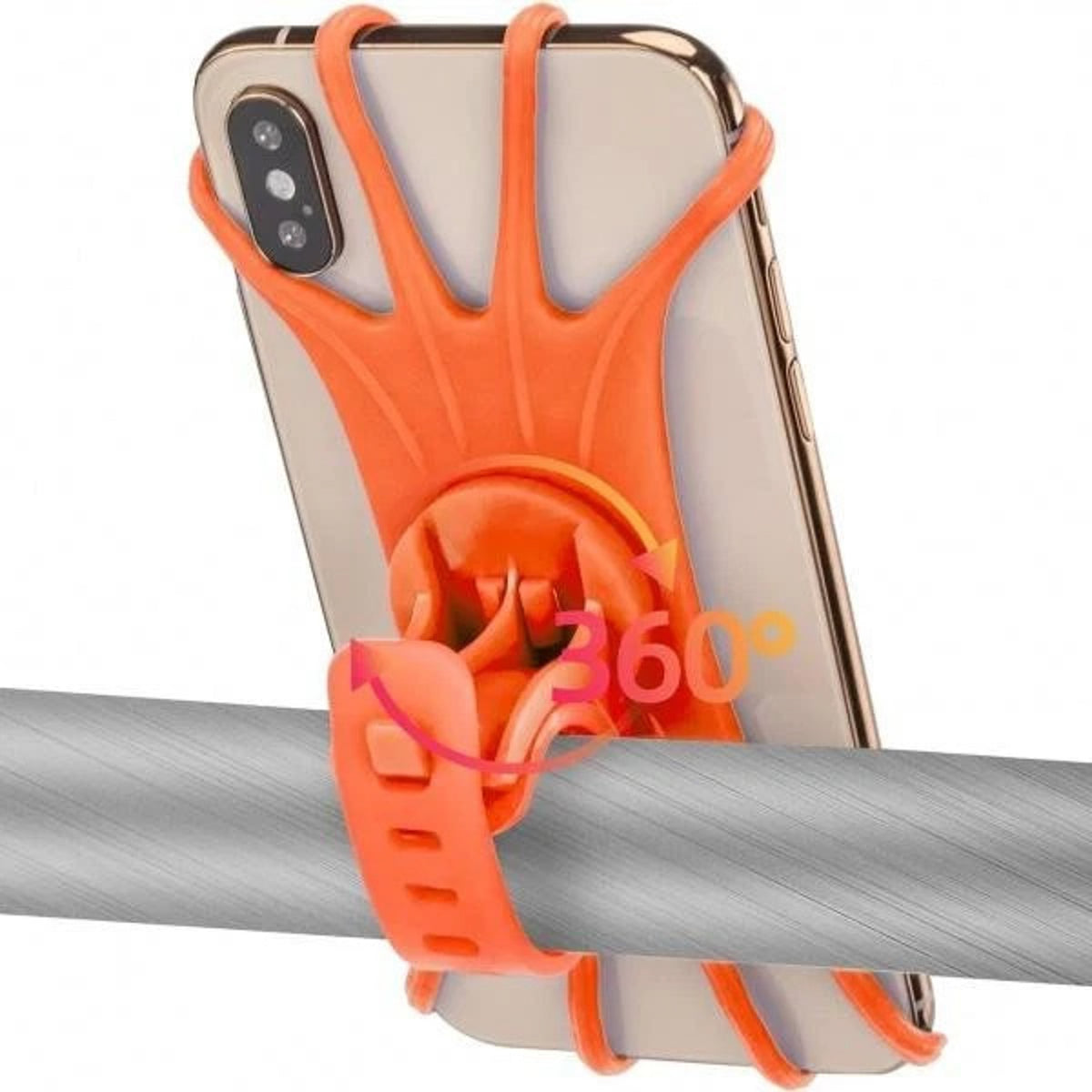 Rockbros LF436 vairo spaustuko telefono laikiklis - oranžinis -- Cell phone holders