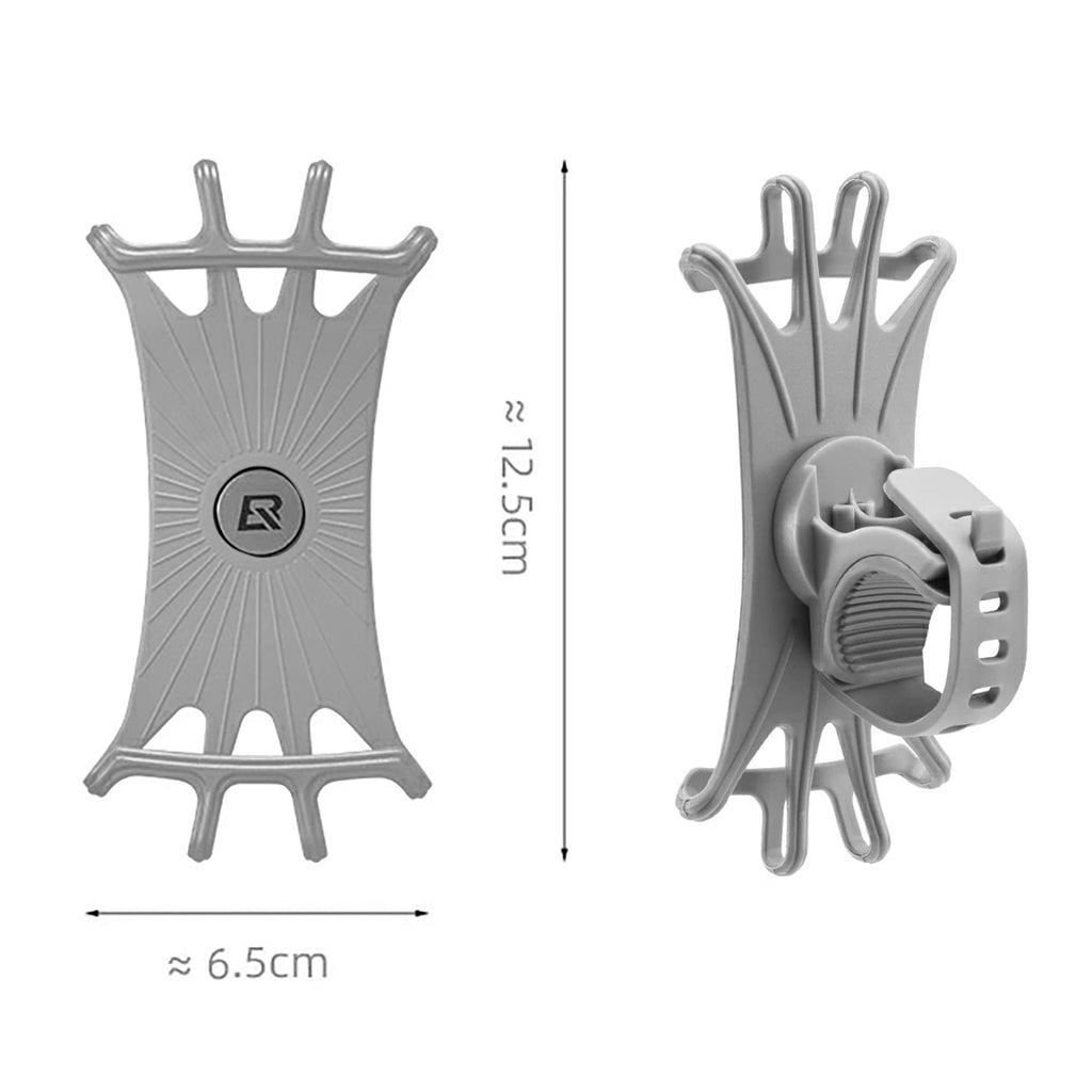 Rockbros LF436 vairo spaustuko telefono laikiklis - pilka -- Cell phone holders