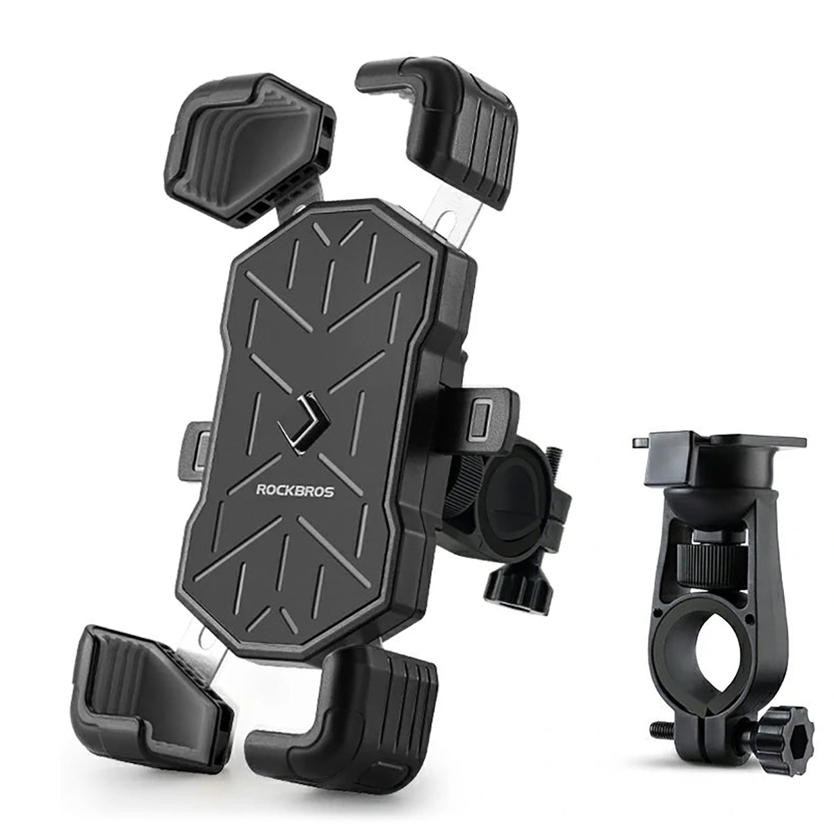 Rockbros HW-117 Vairo žiabinto telefono laikiklis - juoda ir pilka -- Cell phone holders