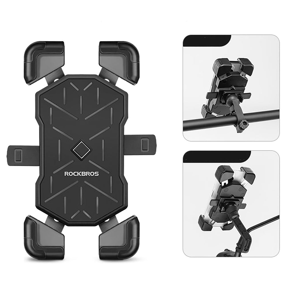 Rockbros HW-117 Vairo žiabinto telefono laikiklis - juoda ir pilka -- Cell phone holders