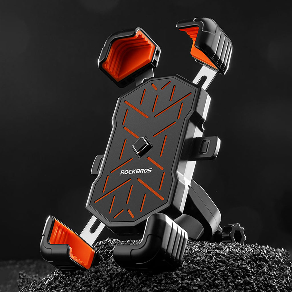 Rockbros HW-117 Vairo žiabinto telefono laikiklis - juoda ir oranžinė -- Cell phone holders