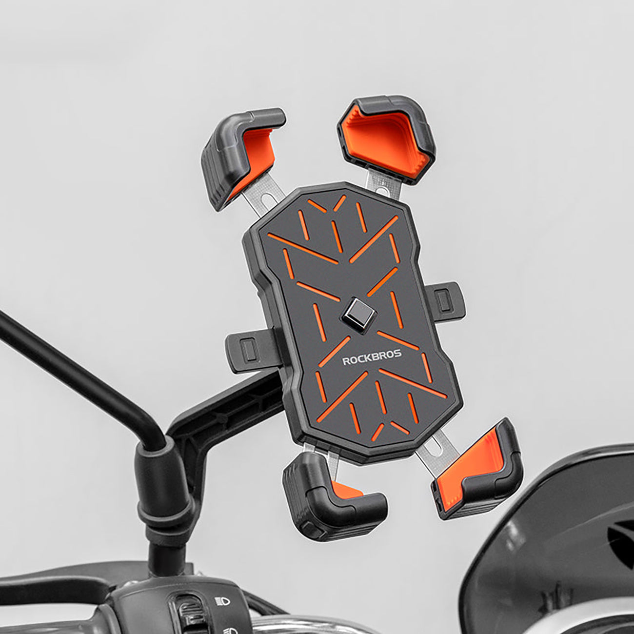 Rockbros HW-117 Vairo žiabinto telefono laikiklis - juoda ir oranžinė -- Cell phone holders